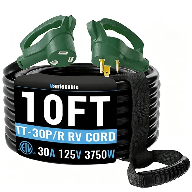 30 Amp RV Extension Cord for Camper & Outdoor Power, NEMA TT-30P to TT-30R, STW, ETL Listed, 10-100ft