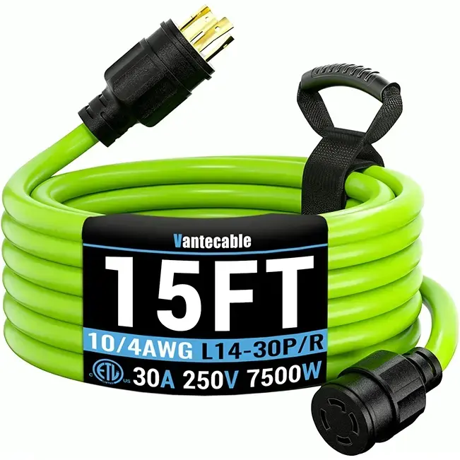 [10ft to 100ft]10 gauge 30 Amp Generator Power Extension Cord with Twist Lock Connector,L5-30P/R,L14-30P/R,125V/250V,ETL Listed