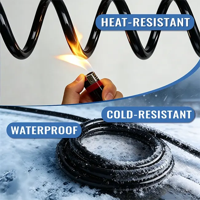 [25ft to 200ft] 10/3 Gauge Ultra Heavy Duty Outdoor Extension Cord, Waterproof with LED Lighted Indicator,black,Waterproof,ETL,flexible