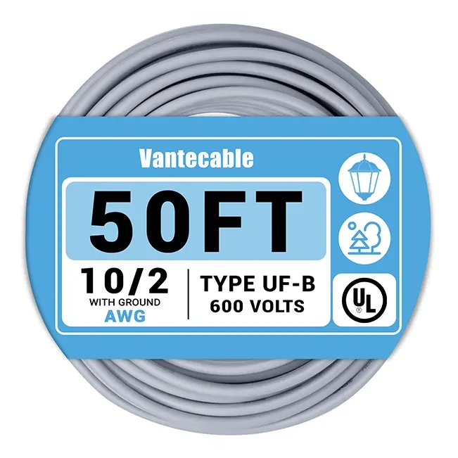 [50ft to 250ft]UF-B 10/2 with ground Wire,Underground Feeder Cable,Direct Burial Cable,600V,Ideal for landscaping projects,pumps and other loads