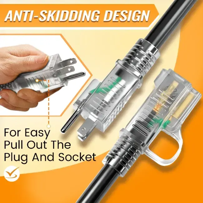 [10ft to 150ft] 12/3 Gauge Heavy Duty Outdoor Extension Cord, Waterproof with LED Lighted End,black,Waterproof,ETL,flexible