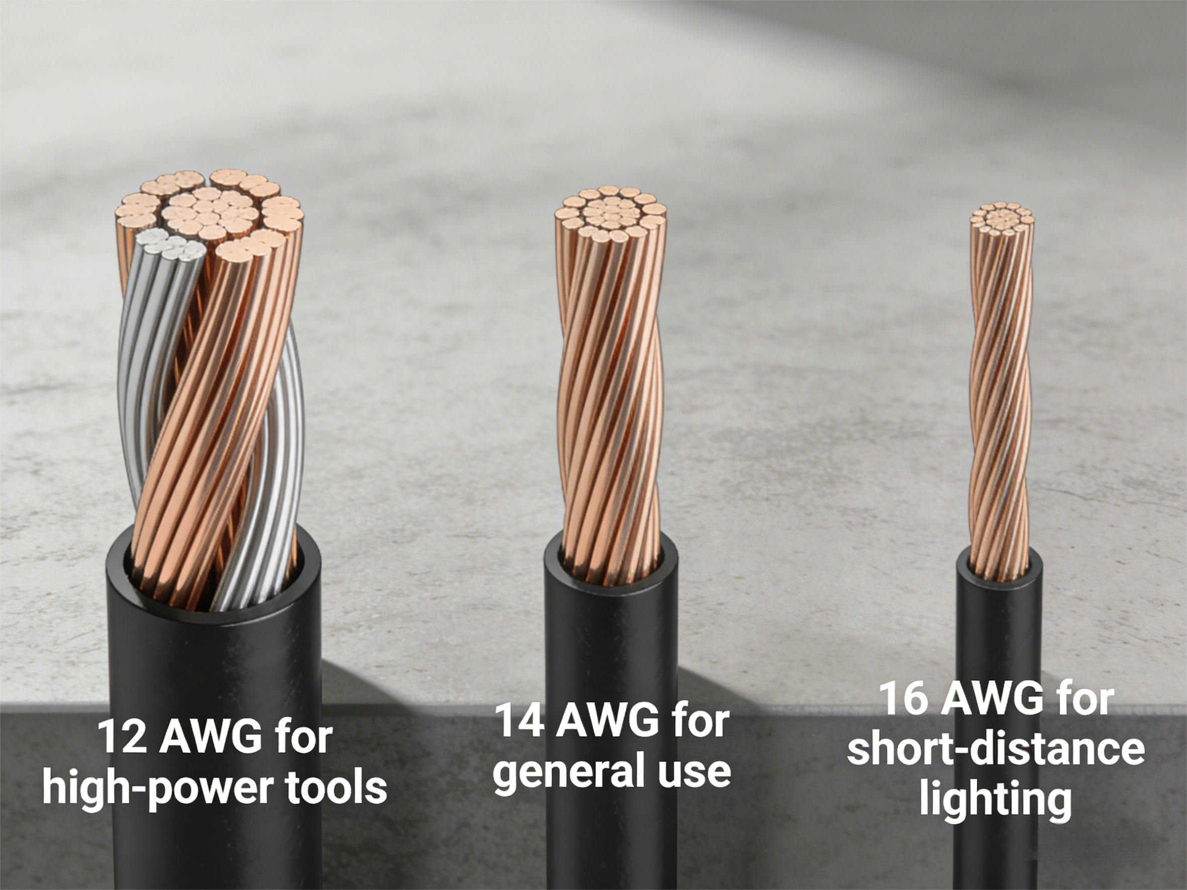 Extension cord wire gauge (AWG) comparison chart