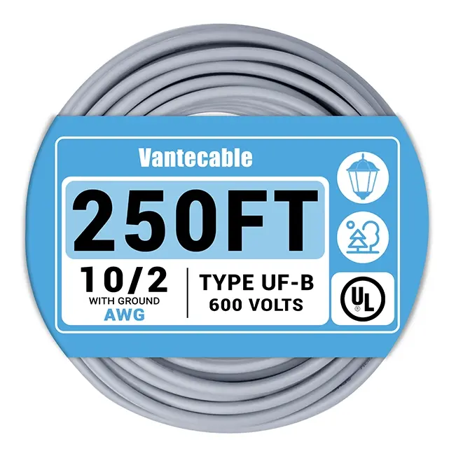 [50ft to 250ft]UF-B 10/2 with ground Wire,Underground Feeder Cable,Direct Burial Cable,600V,Ideal for landscaping projects,pumps and other loads
