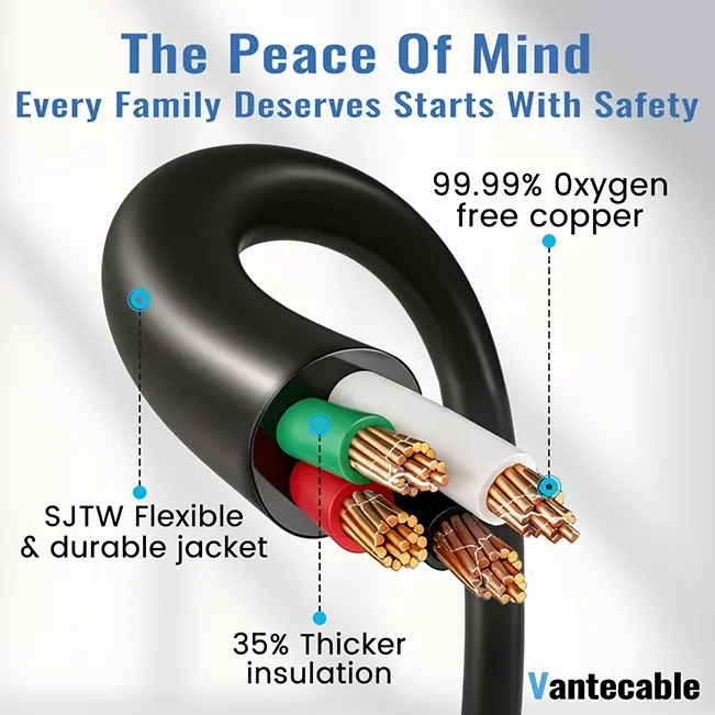 [6ft to 100ft] NEMA 14-50P to NEMA 14-50R 50 Amp RV/EV Extension Cord Outdoor with Grip Handle,yellow,Waterproof,ETL,flexible