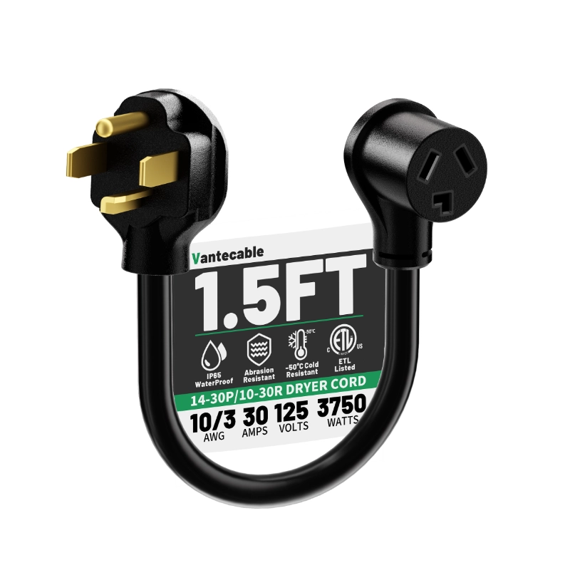 1.5FT 4 Prong to 3 Prong Dryer Adapter