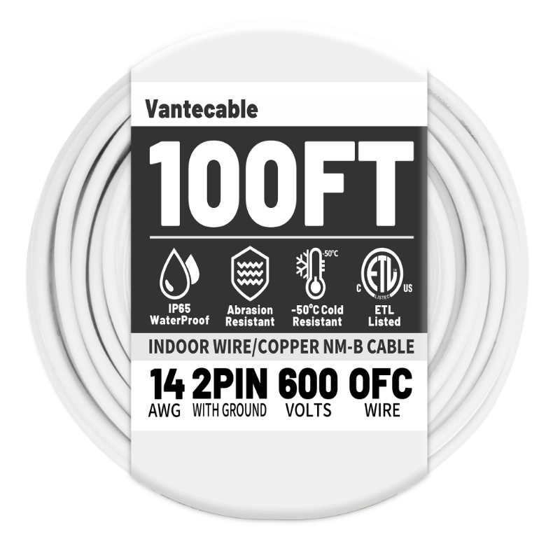 Electrical Wire 14 Gauge Wire 2 Conductors Non-Metallic with Ground Wire-Vantecable