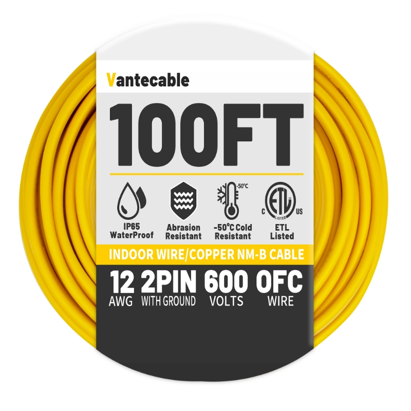 Electrical Wire 12 Gauge Wire 2 Conductors Non-Metallic with Ground Wire-Vantecable