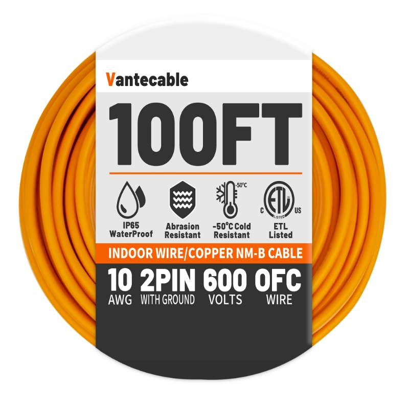 10/2 NM-B Wire,with Ground Indoor Electrical Copper Wire-Vantecable