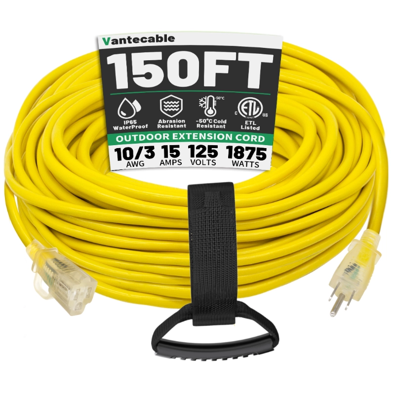 6 Ft 10/3 Outdoor Extension Cord Waterproof Heavy Duty 10 Gauge 3 Prong-Vantecable