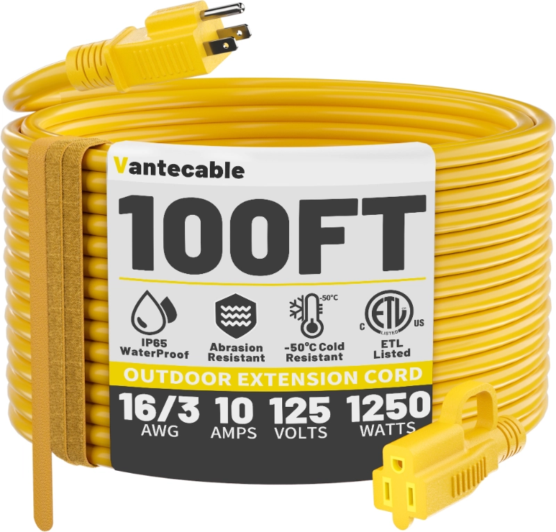 Indoor Outdoor Extension Cord 50 ft Waterproof-Vantecable