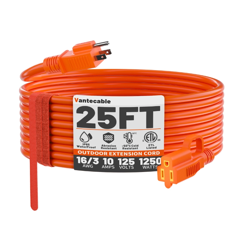 Indoor Outdoor Extension Cord 50 ft Waterproof, 16/3 Gauge