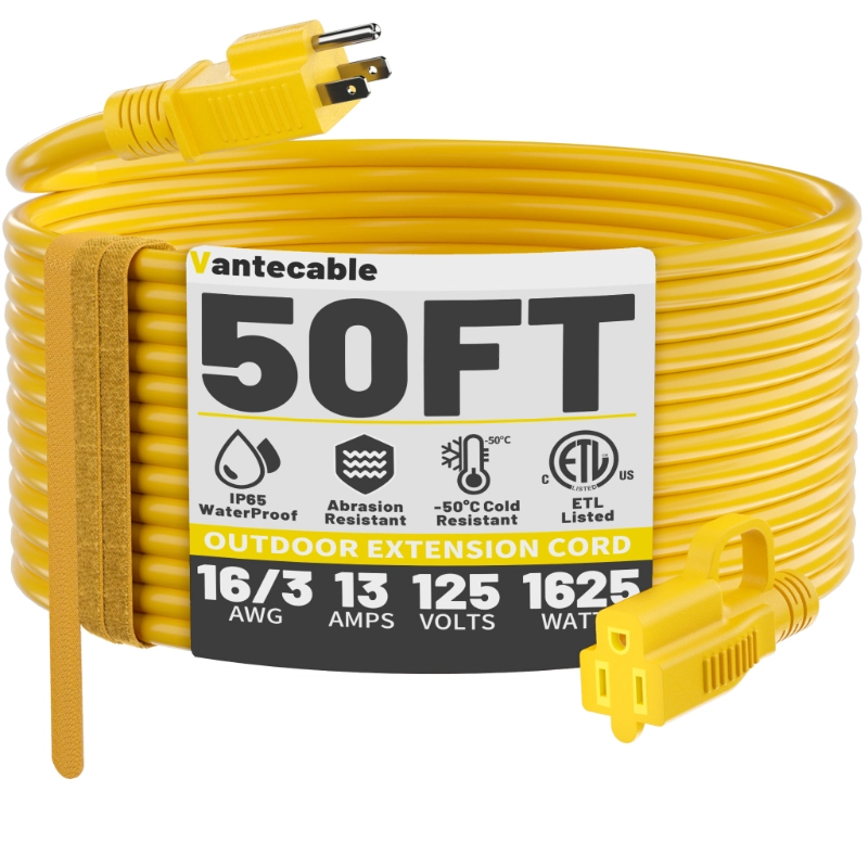 Indoor Outdoor Extension Cord 50 ft Waterproof-Vantecable