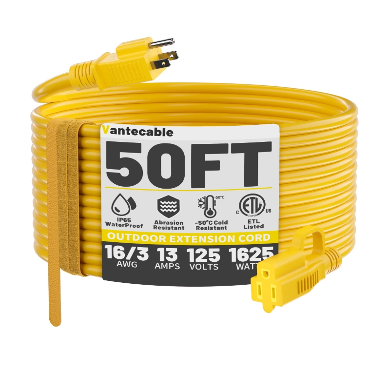 Indoor Outdoor Extension Cord 50 ft Waterproof