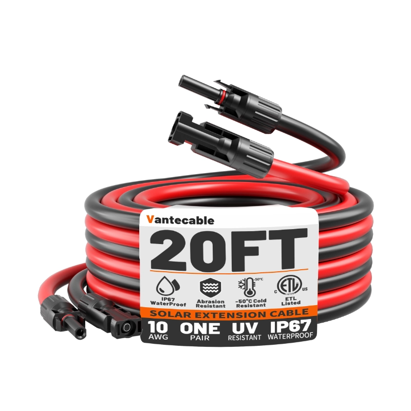 10AWG Solar Extension Cable with Pair of Connectors Solar Panel Adaptor Kit Tool