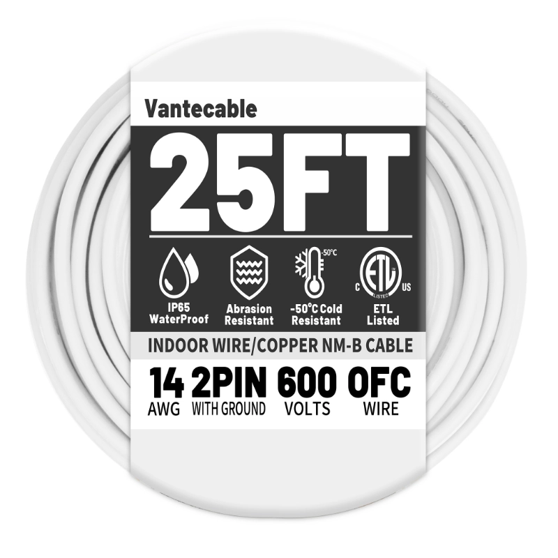 Electrical Wire 14 Gauge Wire 2 Conductors Non-Metallic with Ground Wire-Vantecable