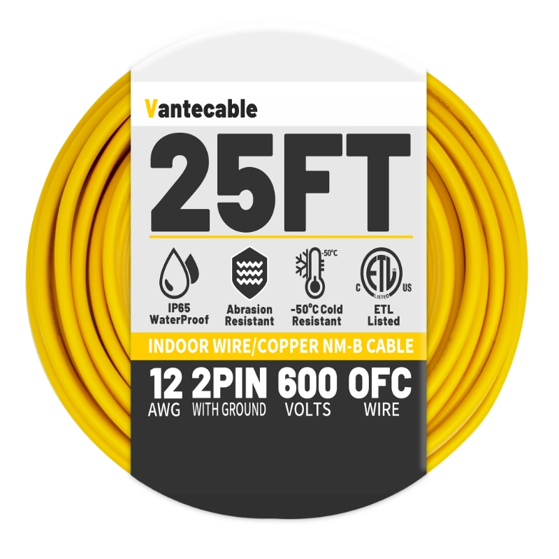 Electrical Wire 12 Gauge Wire 2 Conductors Non-Metallic with Ground Wire-Vantecable