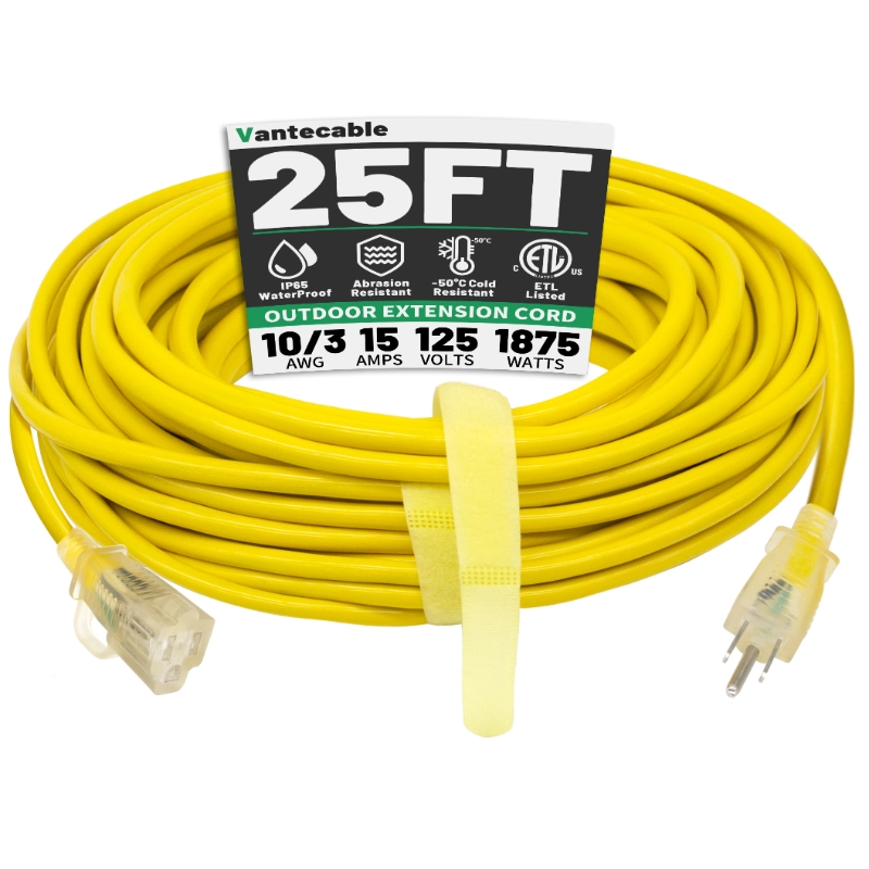 6 Ft 10/3 Outdoor Extension Cord Waterproof Heavy Duty 10 Gauge 3 Prong-Vantecable