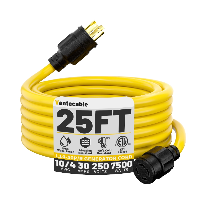 30-Amp Generator Extension Cord (50 Feet) 4-Prong 125/250V 7500W