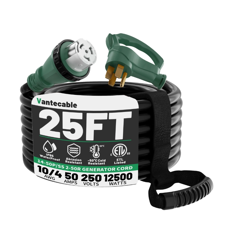 50 Amp Generator Cord, 15FT 50 Amp RV Extension Cord with Twist Lock