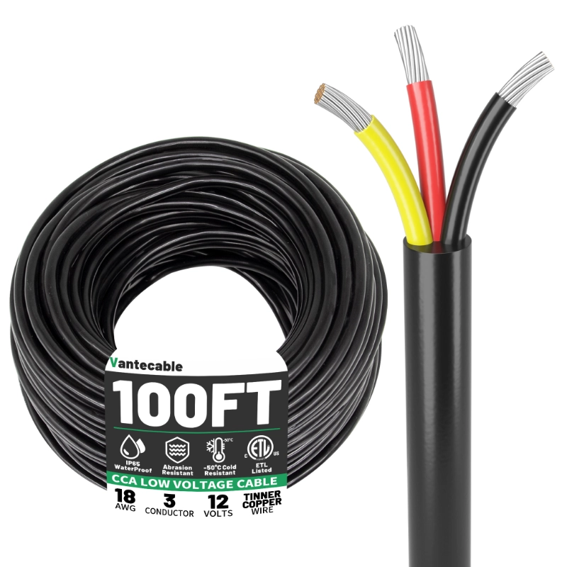 18 Gauge Wire,Automotive Wire,4 Conductor Electrical Stranded PVC Cord,12V Low Voltage-Vantecable