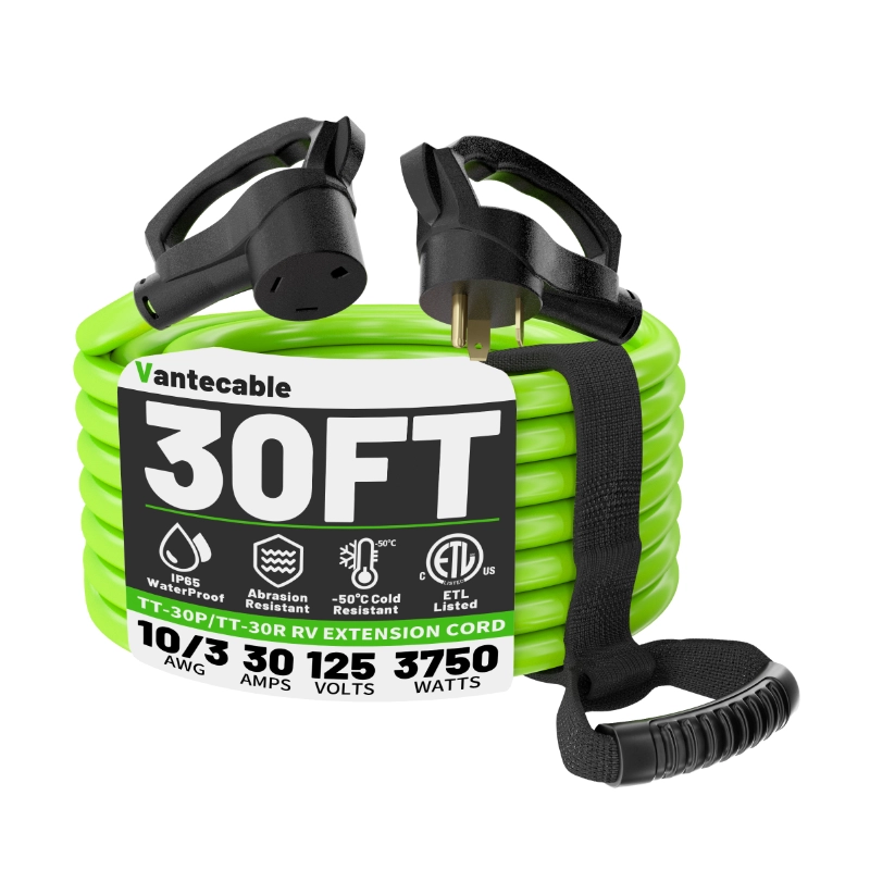 30 FT 30 Amp RV Extension Cord Outdoor with Grip Handle