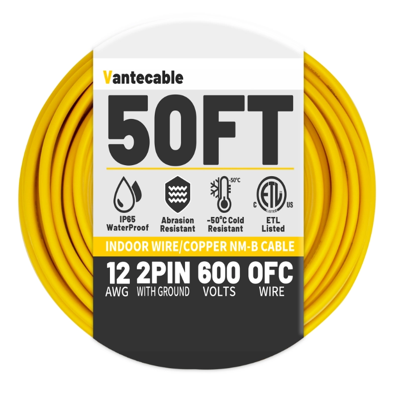 Electrical Wire 12 Gauge Wire 2 Conductors Non-Metallic with Ground Wire-Vantecable