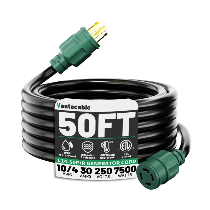 20 FT 30 Amp Generator Extension Cord 4 Prong