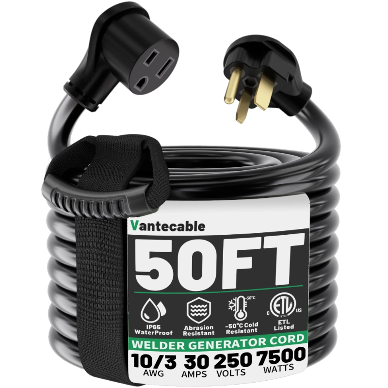 30 AMP 50ft Welder Extension Cord Outdoor 10 Gauge-Vantecable