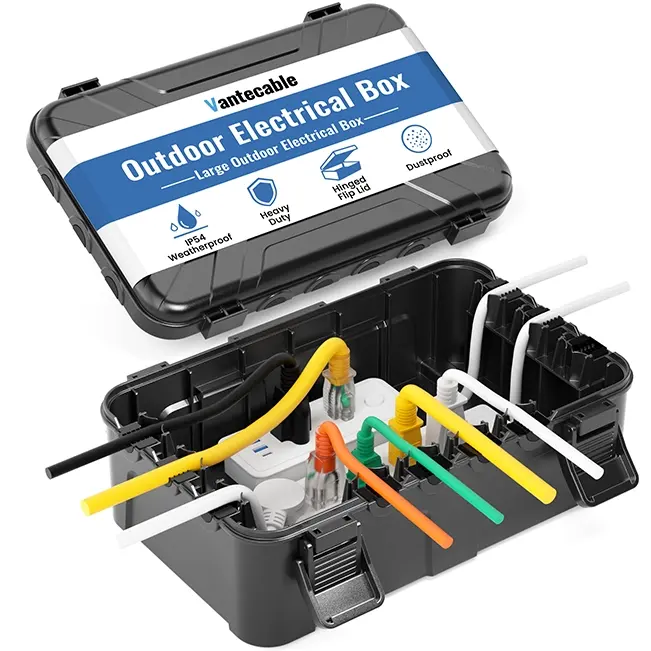 Large Outdoor Electrical Box, Black