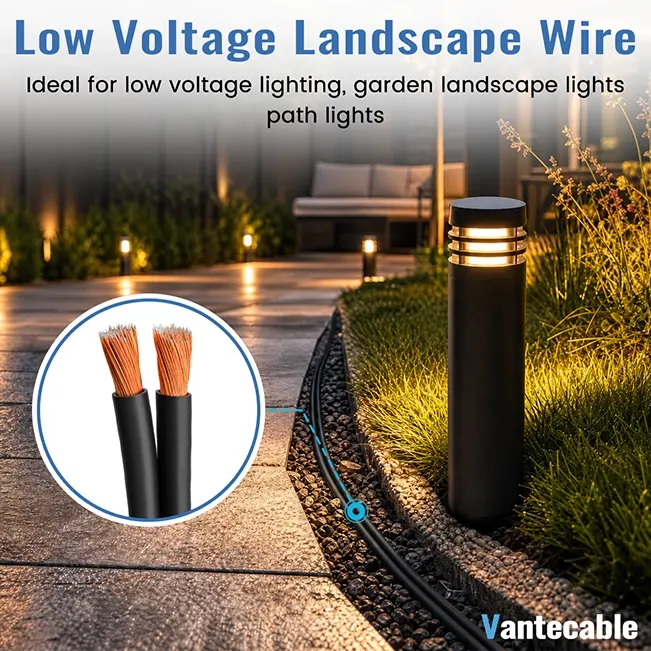 12/14/16AWG 2 Conductor Direct Burial Wire, CCA, for LED Lighting Strips, black, 30-500ft