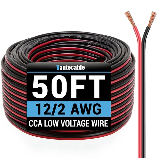12/14/16AWG Direct Burial Wire, CCA, for LED Lighting Strips, black, 30-500ft