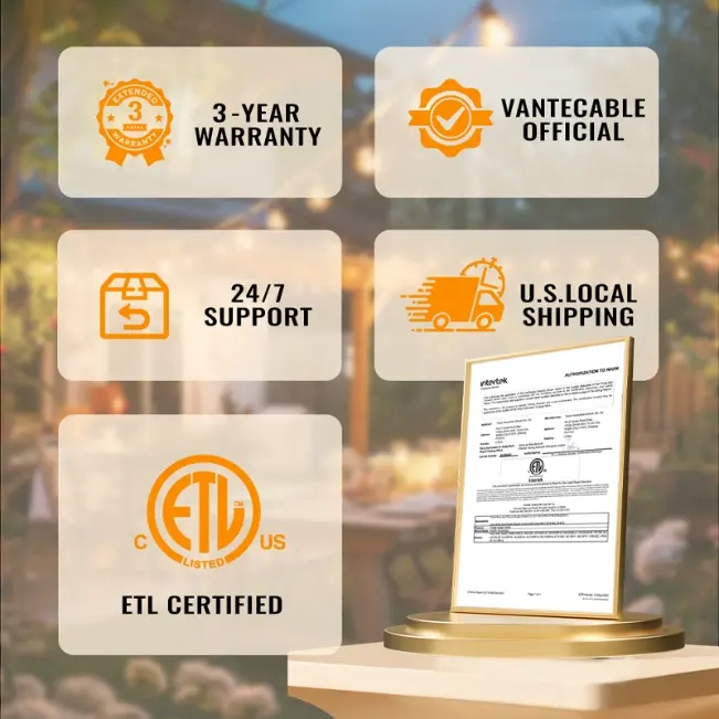 [10ft to 150ft] 12/3 Gauge Heavy Duty Outdoor Extension Cord, Waterproof with LED Lighted End,black,Waterproof,ETL,flexible