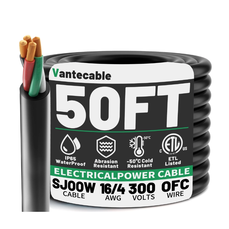 Electric 16/4 SJOOW Bulk Cable-16 Gauge 4 Conductor-Rated for 300V