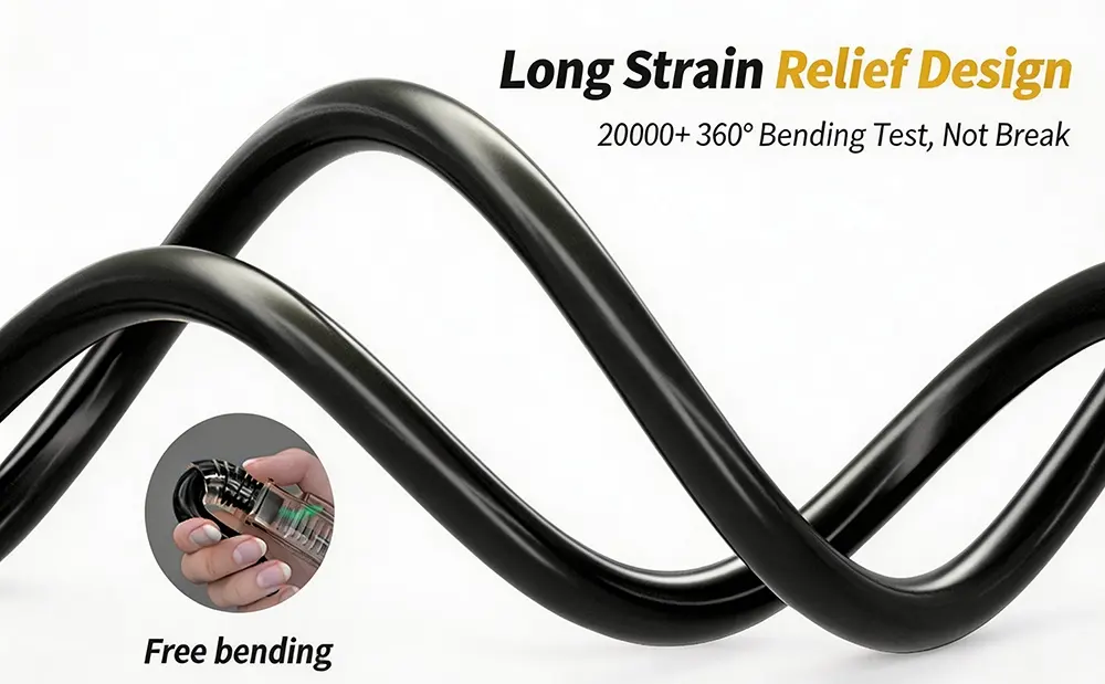 [6ft to 100ft] 16/3 Gauge Multi-Outlet Outdoor Extension Cord, Waterproof with LED Lighted Indicator,black,Waterproof,ETL,flexible