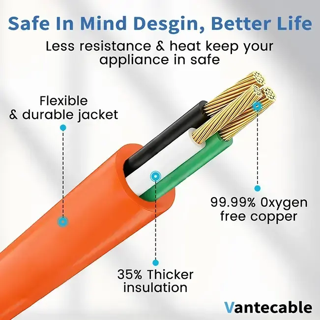 [25ft to 50ft] 16/3 Gauge Indoor Outdoor Extension Cord,orange,Waterproof,ETL,flexible