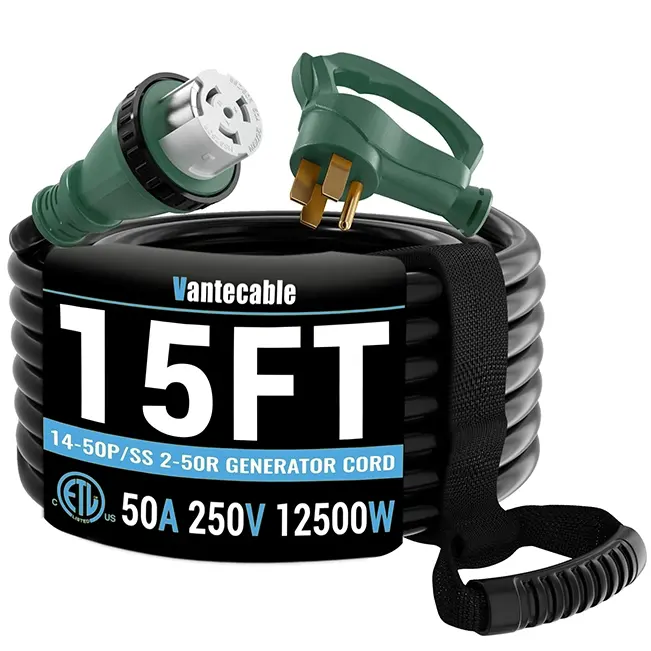 [10ft to 100ft] NEMA 14-50P to SS2-50R Extension Cord with Twist Lock, 50 Amp,for RV Generators and Yachts,Heavy Duty,STW Wire,green