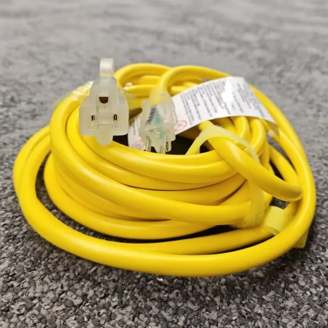 12/3 Gauge Outdoor Extension Cord with LED Lighted End, SJTW, ETL Listed, 6-500 ft