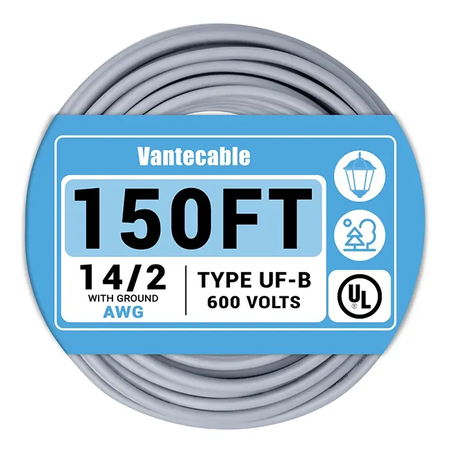 UF-B Wire, 10/2 Gauge, 600V, Pure Copper Direct Burial Wire, UL Listed, 50-250ft