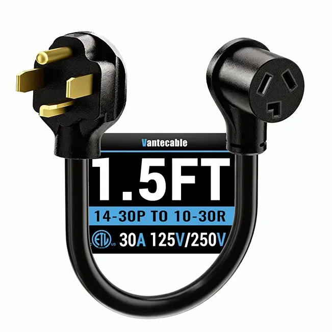 10AWG Dryer Extension Cord, 125V/250V,30A, Pure Copper Wire Cable with PVC Cable Tie, for Outdoor & Indoor Use