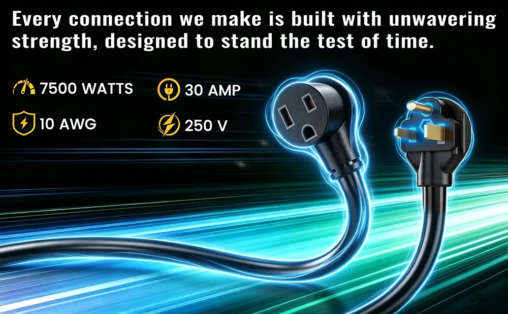 {"default":"Technical specifications for Vanteable 10 AWG welder extension cord: 50A, 250V, 12500W, NEMA 6-50P/R, ETL listed."}
