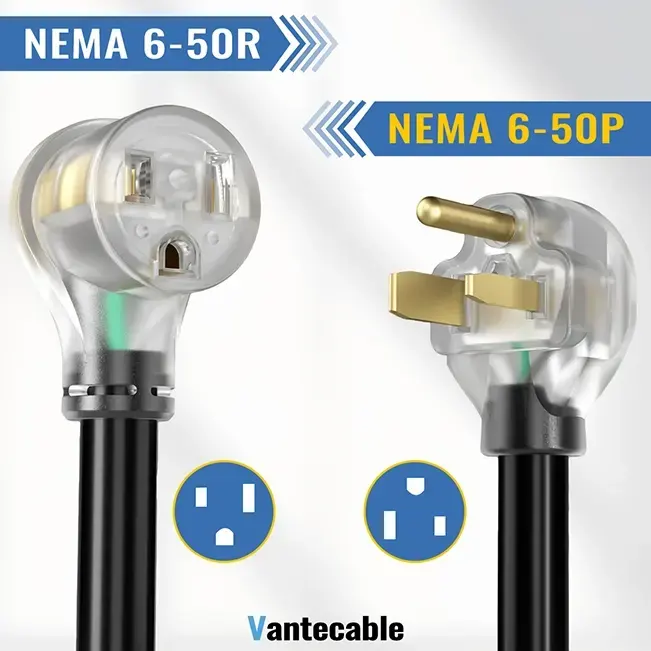 [50ft to 100ft]10AWG 3Prong Welder Extension Cord,30AMP,Welding Power Cord with NEMA 6-50P/R,for MIG,Lincoln,Plasma,Miller,TIG