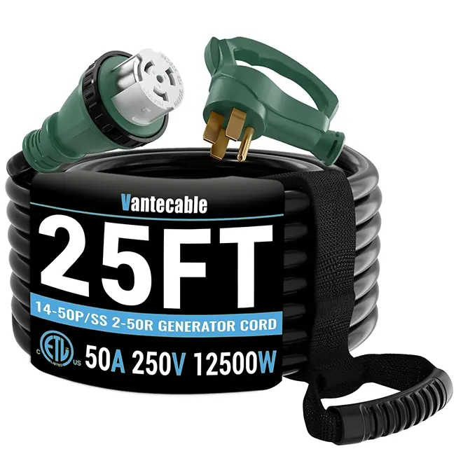 [10ft to 100ft] NEMA 14-50P to SS2-50R Extension Cord with Twist Lock, 50 Amp,for RV Generators and Yachts,Heavy Duty,STW Wire,green