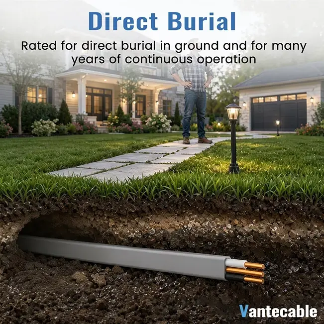 [50ft to 250ft]10/2 UF-B Wire,Underground Feeder Cable,Direct Burial Cable,600V,Ideal for  landscaping projects,pumps and other loads