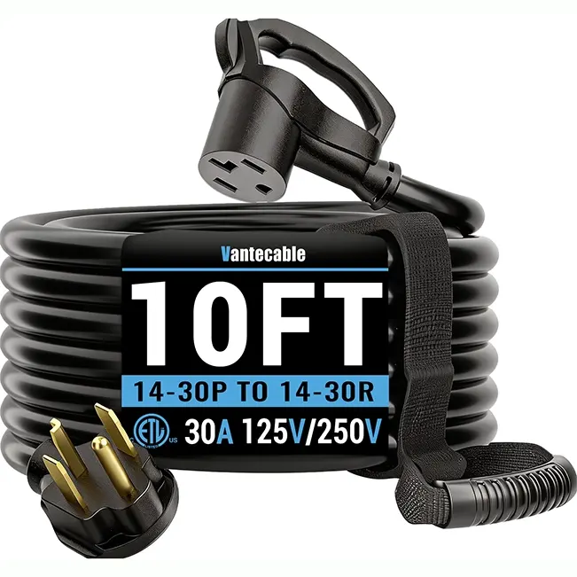 10AWG Dryer Extension Cord, 125V/250V,30A, Pure Copper Wire Cable with PVC Cable Tie, for Outdoor & Indoor Use