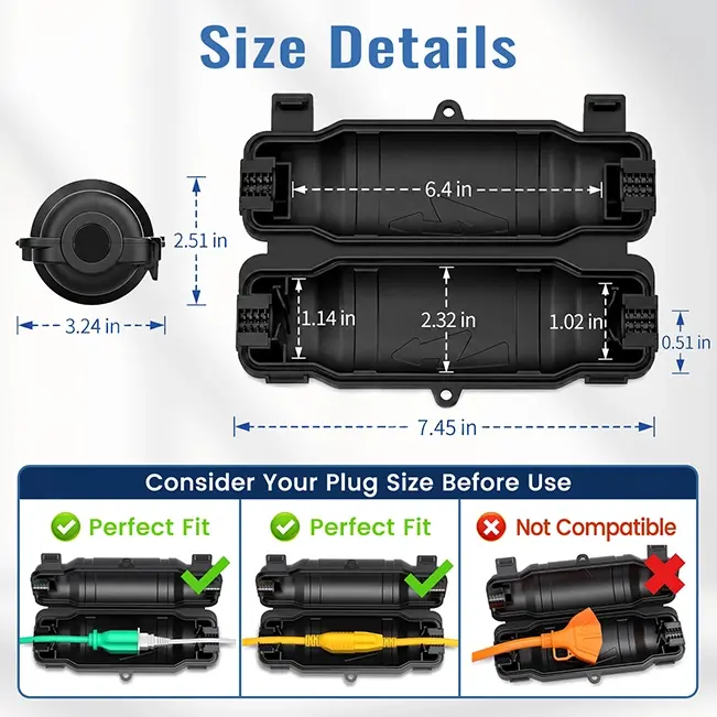 Waterproof Outdoor Extension Cord Safety Cover, 1~9 PCS