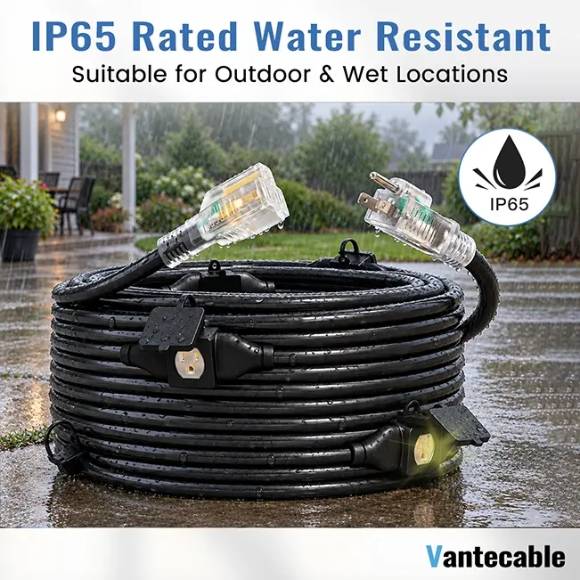 14&16 Gauge 3/7 Outlets Plugs, Outdoor Extension Cord, Green, SJTW, ETL Listed, 25-50ft