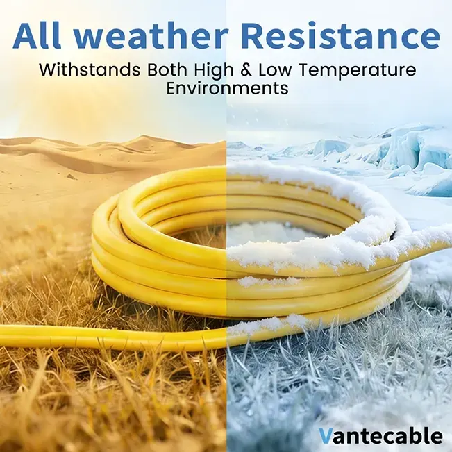 [6ft to 500ft] 12/3 Gauge Heavy Duty Outdoor Extension Cord, with LED Lighted End,yellow,Waterproof,ETL,flexible