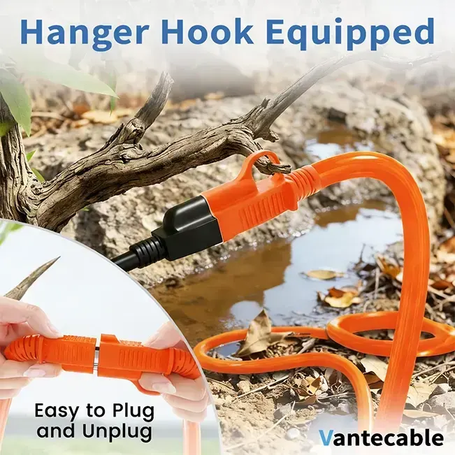 [25ft to 50ft] 16/3 Gauge Indoor Outdoor Extension Cord,orange,Waterproof,ETL,flexible