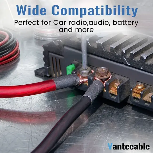 [25ft Each] 0/4/8 Gauge High-Performance CCA Wire Set, Red/Black Power & Ground Cable,Waterproof,ETL