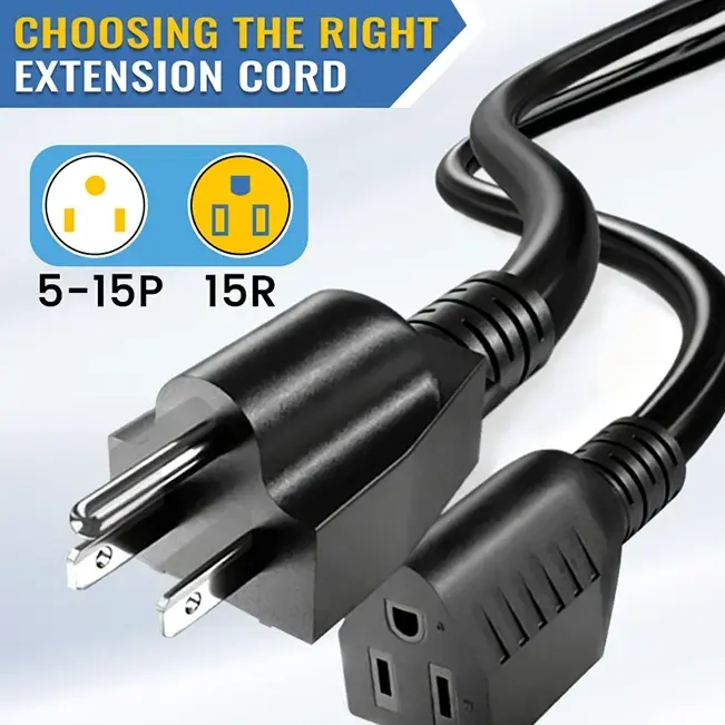 [3ft to 300ft] 16/3 Gauge Indoor Outdoor Extension Cord,balck,Waterproof,ETL,flexible